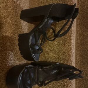 Elegant Black Strappy Heels